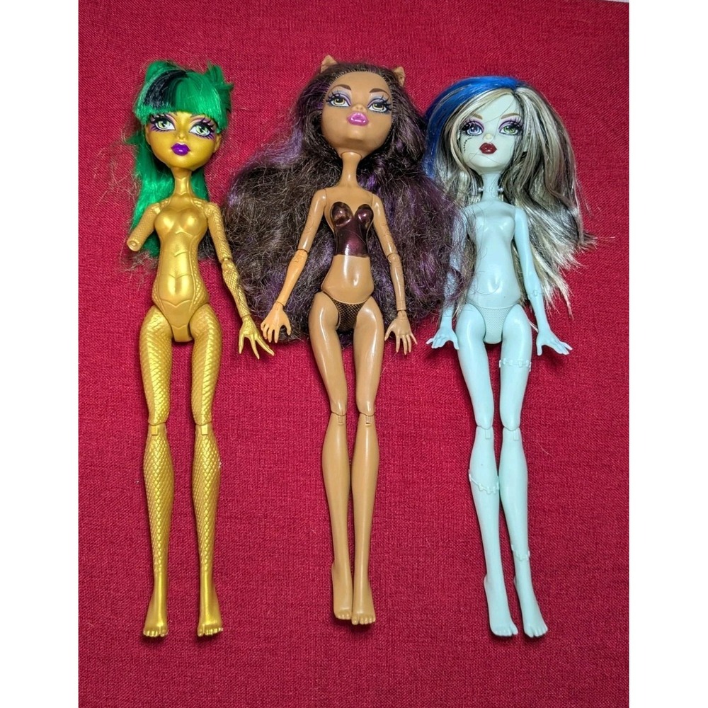 Monster High Lot Of 3 Clawdeen,‎ Jinafire, Frankie Stein